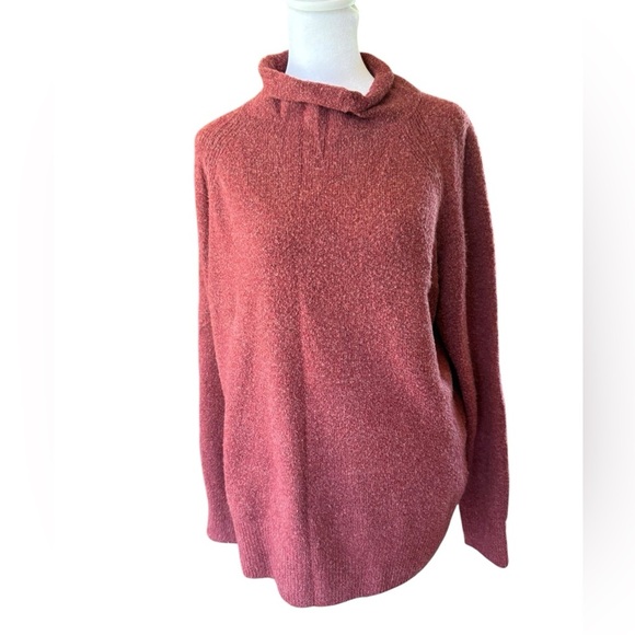 Ava & Viv Women's Cowl Neck pullover Sweater in Rich burgundy size 1X - Picture 1 of 7